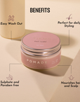 Benefits of Pomade hair cream, firm hold paste on table