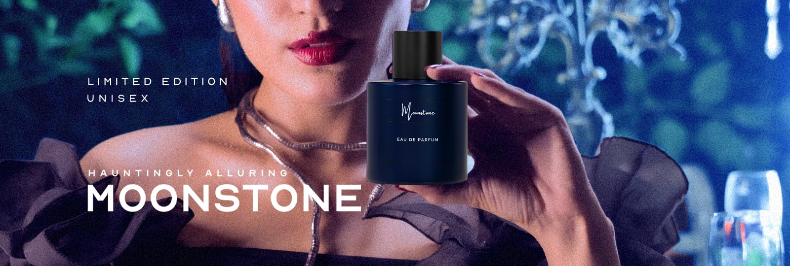 Moonstone fragrance, top quality perfume brand presentation, critical